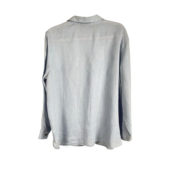 J. Jill Linen Chambray Shirt Women's Size M Blue Longsleeve Button Down - Picture 2 of 12